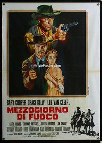 k588 HIGH NOON Italian one-panel movie poster R60s cool different artwork!