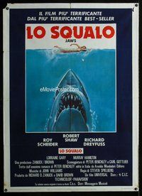 k595 JAWS Italian one-panel movie poster '75 Steven Spielberg classic shark!