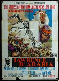 k604 LAWRENCE OF ARABIA Italian one-panel movie poster '62 Cesselon art!