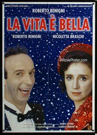 k607 LIFE IS BEAUTIFUL Italian one-panel movie poster '97 Roberto Benigni