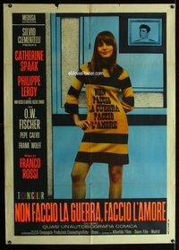 k616 MAKE LOVE NOT WAR Italian one-panel movie poster '66 Catherine Spaak