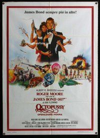 k628 OCTOPUSSY Italian one-panel movie poster '83 Roger Moore as James Bond!
