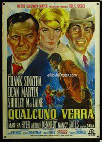 k664 SOME CAME RUNNING Italian 1p R64 different art of Sinatra, Martin & MacLaine by DiStefano!