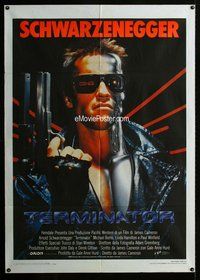 k673 TERMINATOR Italian one-panel movie poster '85 Schwarzenegger classic!