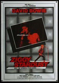 k701 ZIGGY STARDUST Italian one-panel movie poster '83 David Bowie, English