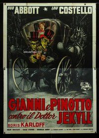k072 ABBOTT & COSTELLO MEET DR JEKYLL & MR HYDE Italian two-panel movie poster '60