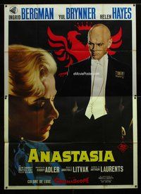 k073 ANASTASIA Italian two-panel movie poster R60s Ingrid Bergman, Brynner