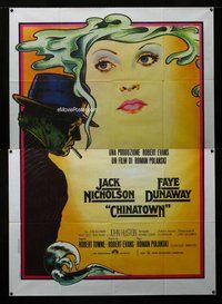 k081 CHINATOWN Italian two-panel movie poster R70s Jack Nicholson, Polanski