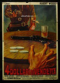 k091 FOUR DOLLARS OF VENGEANCE Italian two-panel movie poster '66 great!