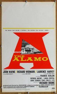 k260 ALAMO window card movie poster '60 John Wayne, Richard Widmark