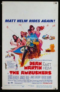 k270 AMBUSHERS window card movie poster '67 Dean Martin as Matt Helm!