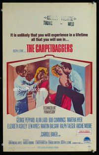 k296 CARPETBAGGERS window card movie poster '64 George Peppard, Alan Ladd