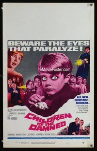 k300 CHILDREN OF THE DAMNED window card movie poster '64 creepy image!