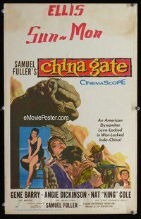 k302 CHINA GATE window card movie poster '57 Sam Fuller, Angie Dickinson