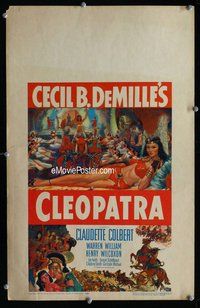 k303 CLEOPATRA window card movie poster R52 Claudette Colbert, DeMille