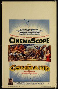 k311 COMMAND window card movie poster '54 Guy Madison, CinemaScope!