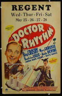 k326 DOCTOR RHYTHM window card movie poster '38 Bing Crosby, Mary Carlisle