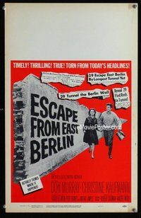 k332 ESCAPE FROM EAST BERLIN window card movie poster '62 Robert Siodmak