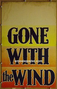 k351 GONE WITH THE WIND window card movie poster '39 Clark Gable, Leigh