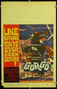 k352 GORGO window card movie poster '61 great giant monster horror artwork!