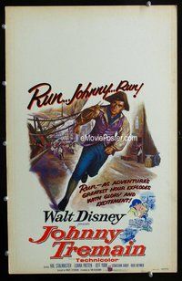 k382 JOHNNY TREMAIN window card movie poster '57 Walt Disney, Esther Forbes