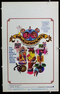 k386 KALEIDOSCOPE window card movie poster '66 Warren Beatty, Bob Peak art!