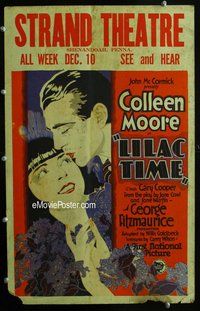 k394 LILAC TIME window card movie poster '28 Colleen Moore, Gary Cooper