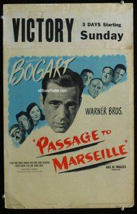 k421 PASSAGE TO MARSEILLE window card movie poster '44 Humphrey Bogart