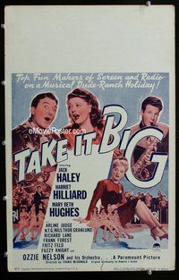 k469 TAKE IT BIG window card movie poster '44 Jack Haley, Arline Judge