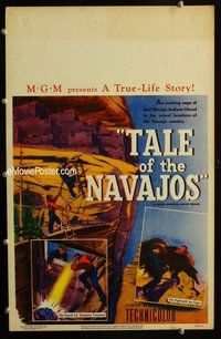 k470 TALE OF THE NAVAJOS window card movie poster '48 Native American Indians!