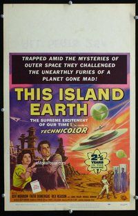 k474 THIS ISLAND EARTH window card movie poster '55 sci-fi classic, Morrow