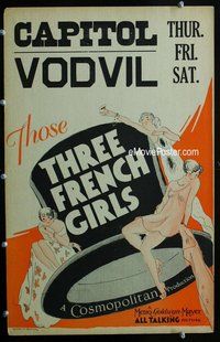 k475 THOSE THREE FRENCH GIRLS window card movie poster '30 sexy artwork!