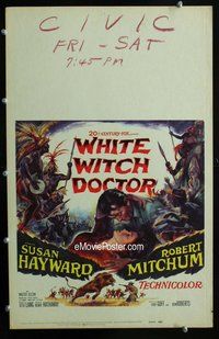 k502 WHITE WITCH DOCTOR window card movie poster '53 Susan Hayward, Mitchum