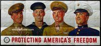 n003 PROTECTING AMERICA'S FREEDOM billboard poster '60s military!