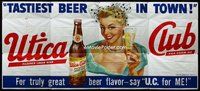 n005 UTICA CLUB BEER billboard poster 1949 Pilsener Lager & Cream Ale