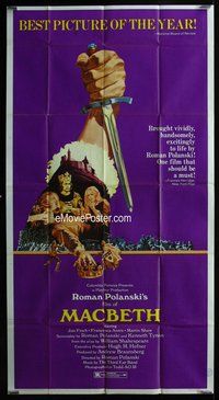 n420 MACBETH three-sheet movie poster '72 Roman Polanski, Shakespeare
