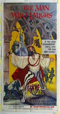n429 MAN WHO LAUGHS three-sheet movie poster '66 Sergio Corbucci, Sorel