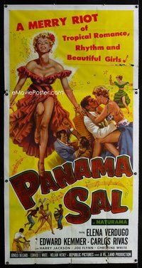 n049 PANAMA SAL three-sheet movie poster '57 super sexy Elena Verdugo!