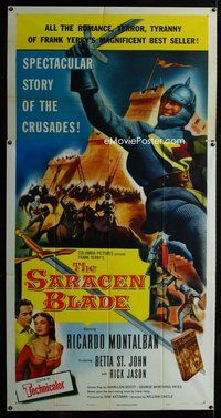 n052 SARACEN BLADE three-sheet movie poster '54 William Castle, Montalban