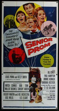 n053 SENIOR PROM three-sheet movie poster '58 Louis Prima, rock 'n' roll!