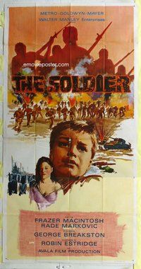n516 SOLDIER three-sheet movie poster '66 George Breakston, Yugoslavian!