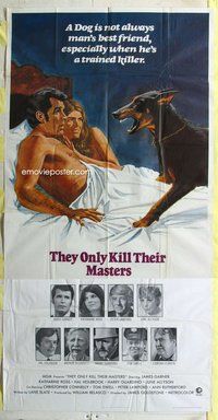 n557 THEY ONLY KILL THEIR MASTERS three-sheet movie poster '72 James Garner