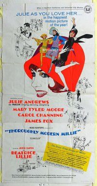 n560 THOROUGHLY MODERN MILLIE three-sheet movie poster '67 Julie Andrews