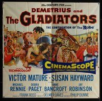 n173 DEMETRIUS & THE GLADIATORS six-sheet movie poster '54 Mature, Hayward