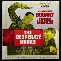 n174 DESPERATE HOURS six-sheet movie poster '55 Humphrey Bogart, March