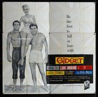n185 GIDGET six-sheet movie poster '59 Sandra Dee, James Darren