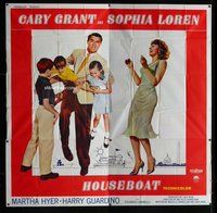 n199 HOUSEBOAT six-sheet movie poster '58 Cary Grant, Sophia Loren