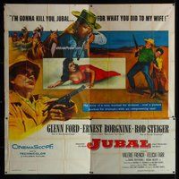 n202 JUBAL six-sheet movie poster '56 Glenn Ford, Ernest Borgnine