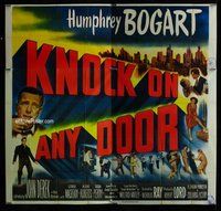 n205 KNOCK ON ANY DOOR six-sheet movie poster '49 Bogart, Nicholas Ray