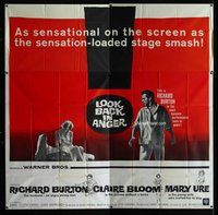n211 LOOK BACK IN ANGER six-sheet movie poster '59 Richard Burton, Bloom